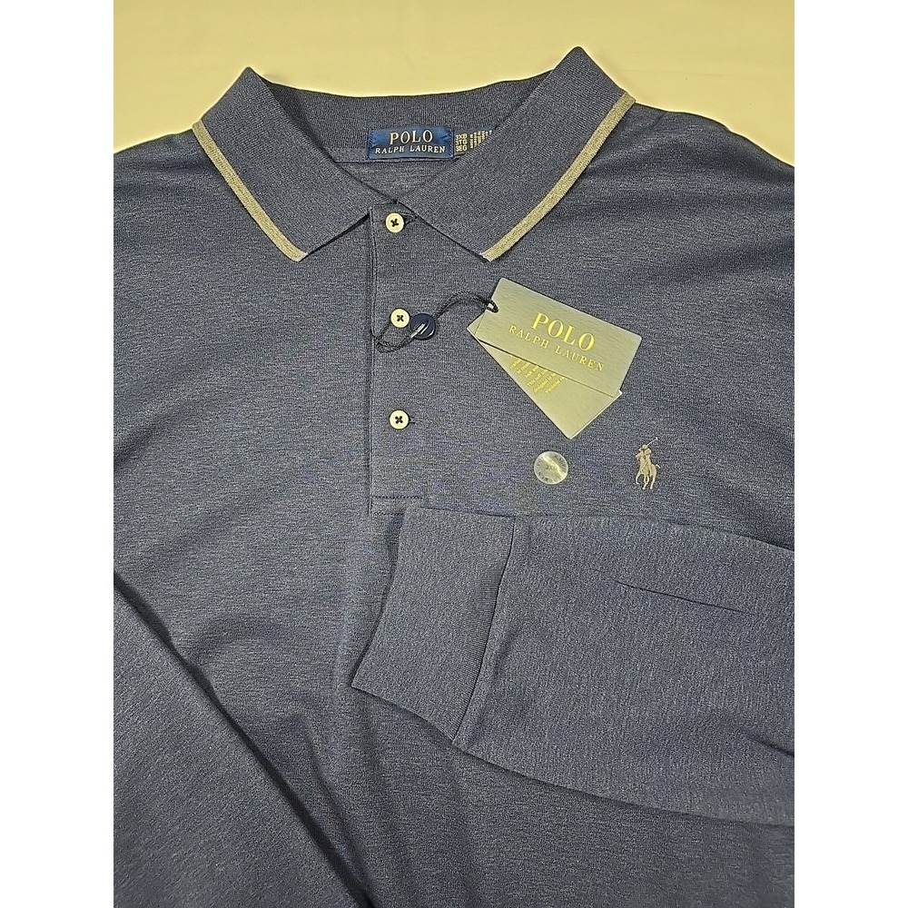 Polo Ralph Lauren Mens 3XB Plus L/S Navy Blue Medium Shirt Logo nwt Classic